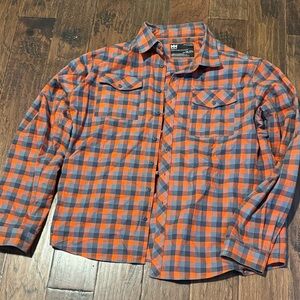 Helly Hansen orange and Blue Plaid Shirt